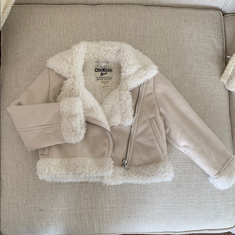 OshKosh B'gosh Cream Faux Fur Jacket